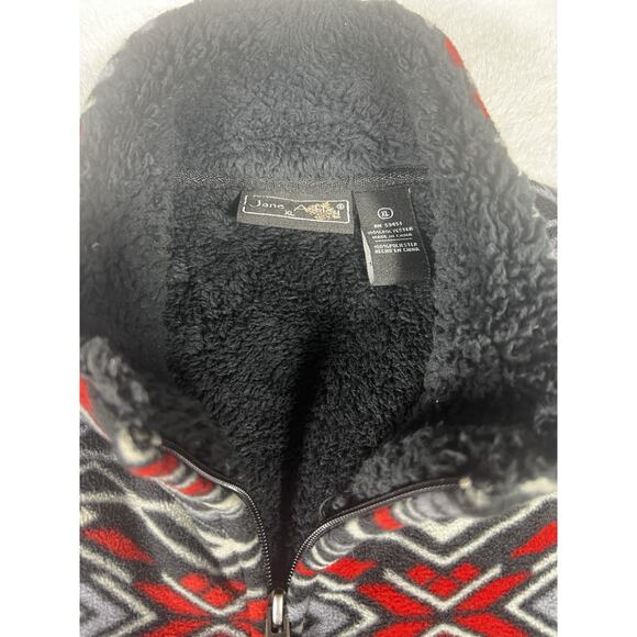 Jane Ashley Womens Multicolor Geometric Front Pockets Full Zip Vest Jacket Sz XL - Picture 5 of 11